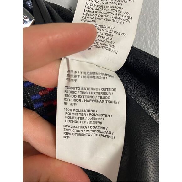 Pinko Faux Leather Trouser Pants w/ Side Embroidery Detail - Picture 12 of 12